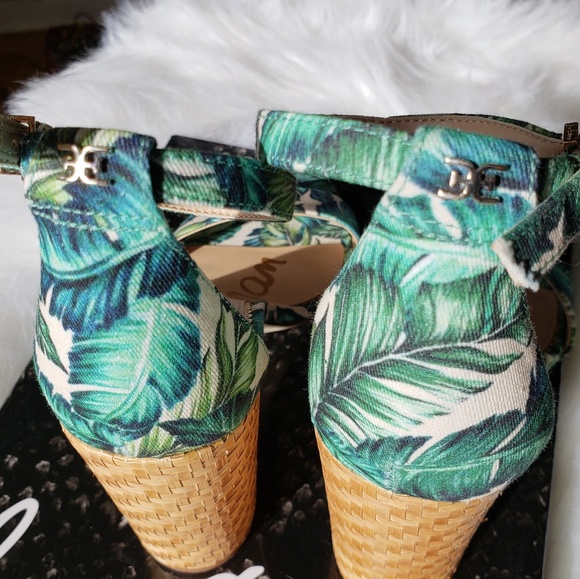 NWT/BOX Sam Edelman Yaro Palm Strappy Heels (8.5) - Picture 3 of 8